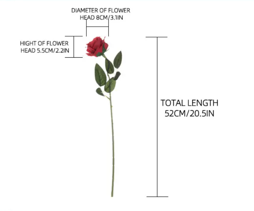 Троянда 52 см - рожева