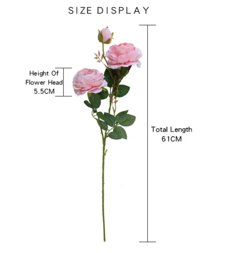 Гілка троянди 61 см - салатова