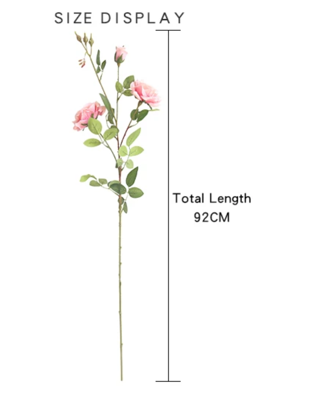 Гілка троянд 92 см - ніжно рожева