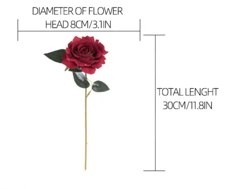 Троянда 30 см - темно червона