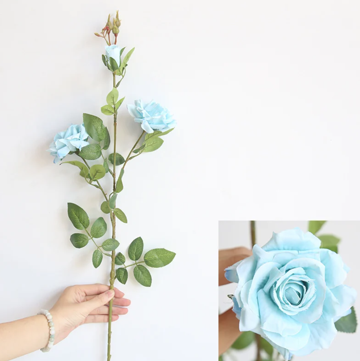 Гілка троянд 92 см - блакитна