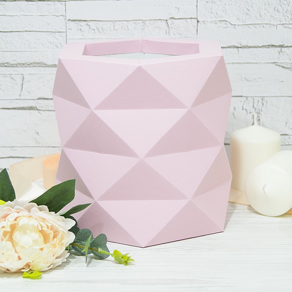 Багатогранна коробка, розмір S - ніжно рожева