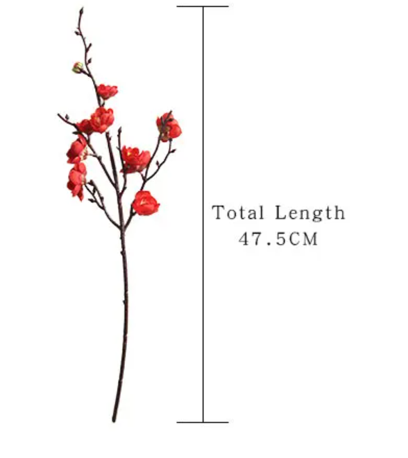 Гілка, цвіт сливи 47,5 см - білий