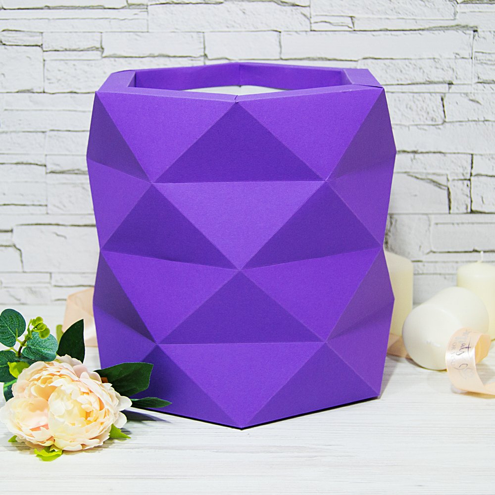 Багатогранна коробка, розмір L - фіолетова