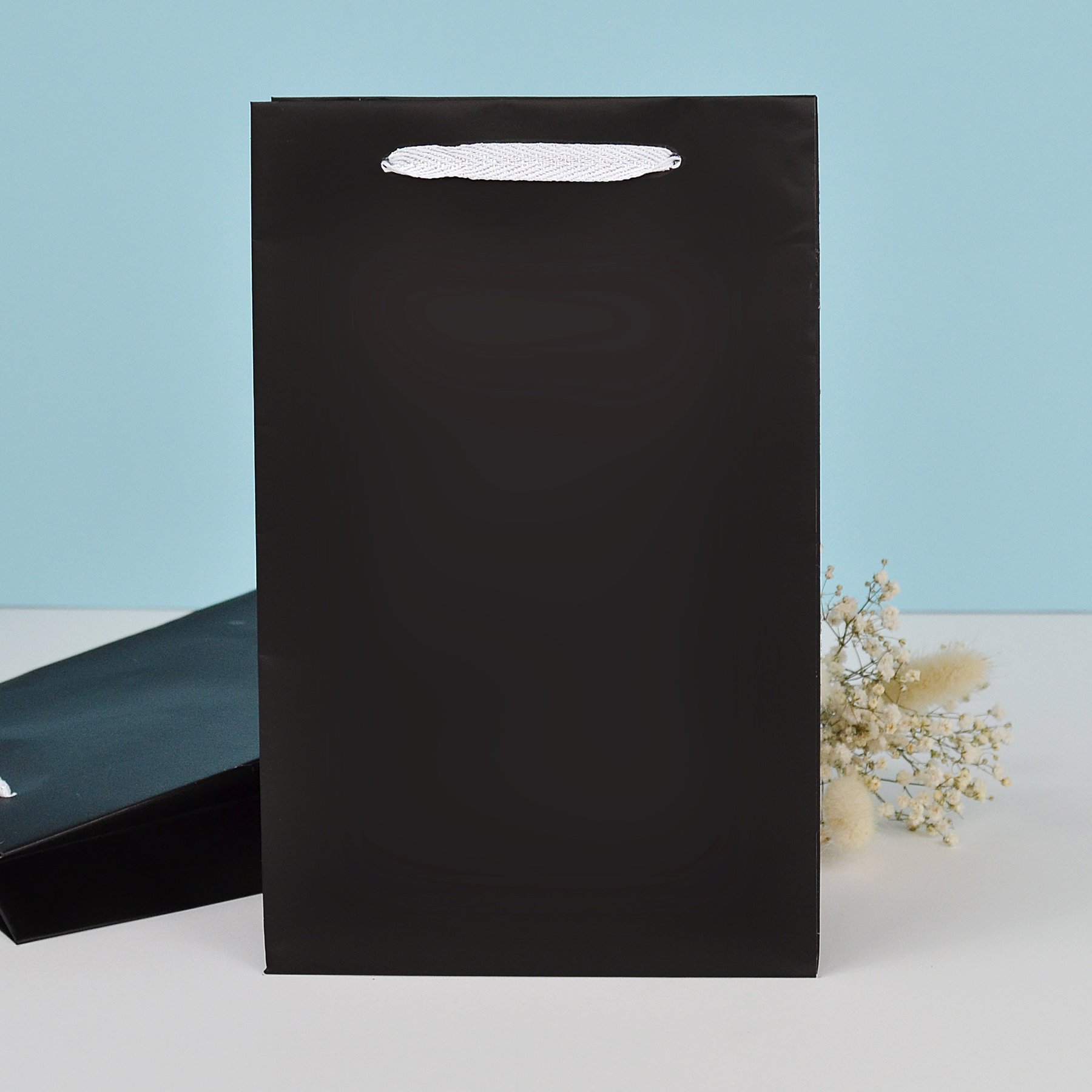 Пакет подарунковий, розмір S ламінований - чорний
