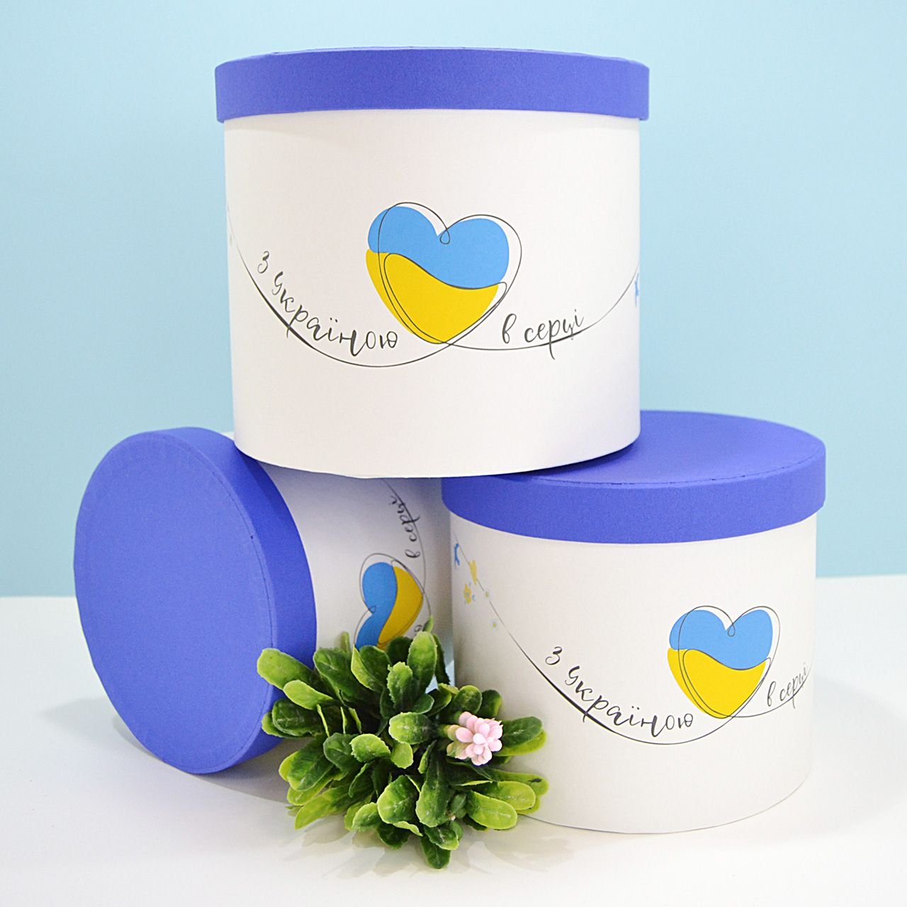 Набір шляпних коробок, з кришками, "З Україною в серці"