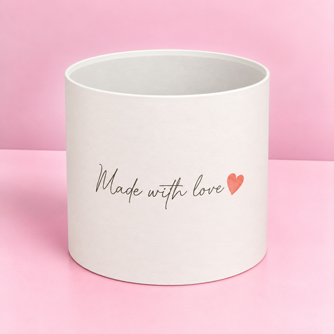 Шляпна коробка, D14 см, H12 см &mdash; &laquo;Made with love&raquo;