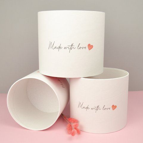 Набір шляпних коробок, без кришок, "Made with love"
