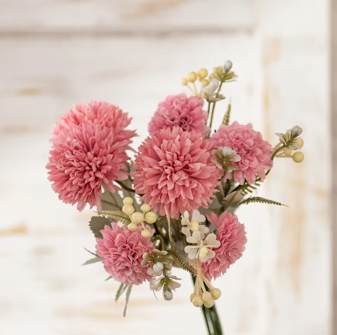 Букет 15 - хризантеми, жоржини - рожевий