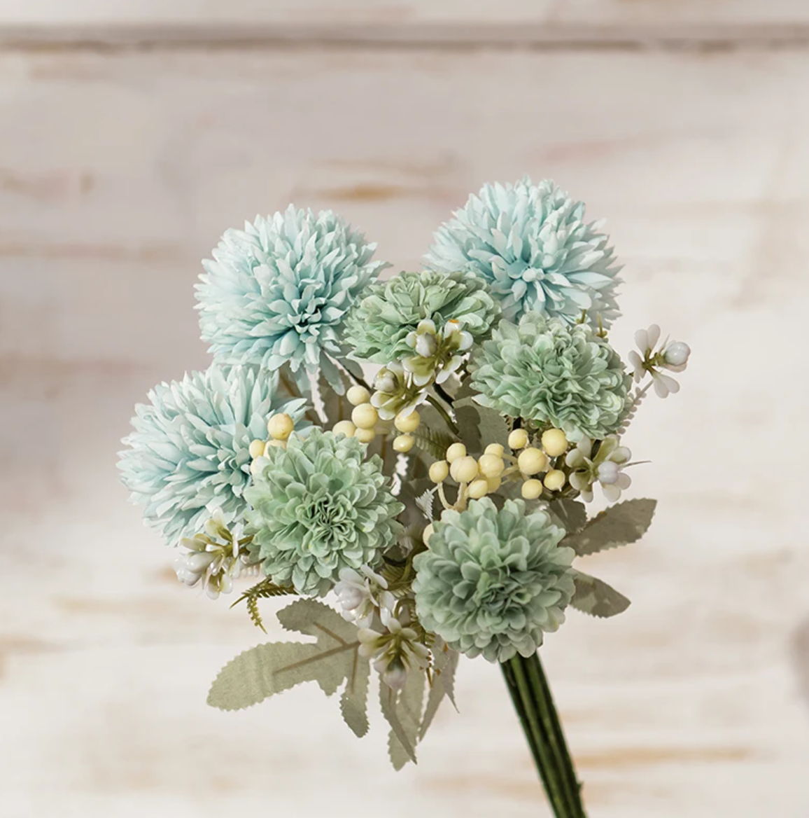 Букет 15 - хризантеми, жоржини - блакитний