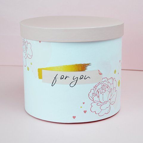 Шляпна коробка D16, з кришкою - "For you" золото