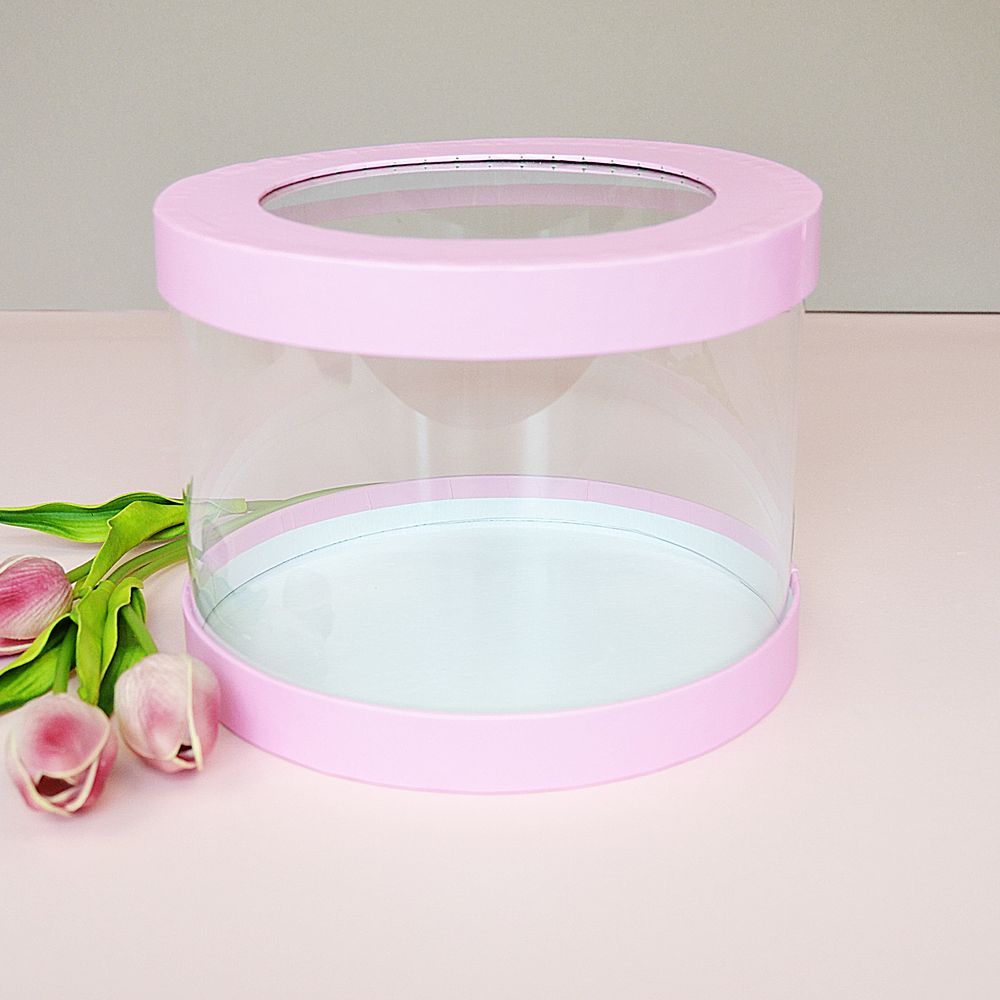 Прозора коробка - акваріум низька - рожевий