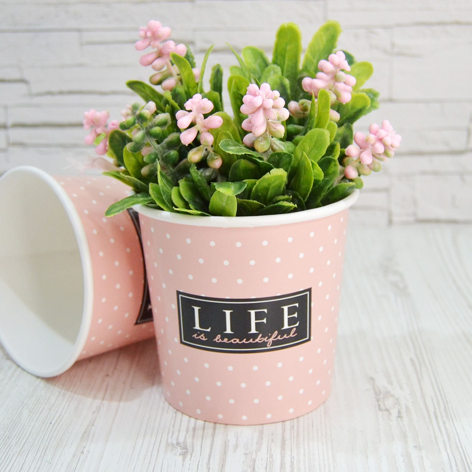 Стакан для квітів, розмір S - "Life is beautiful"