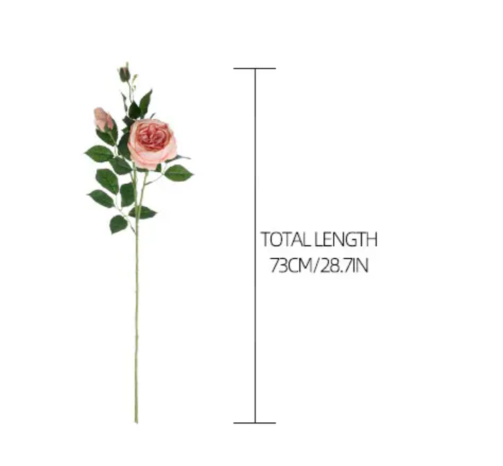 Гілка піоновидної троянди 73 см - айворі