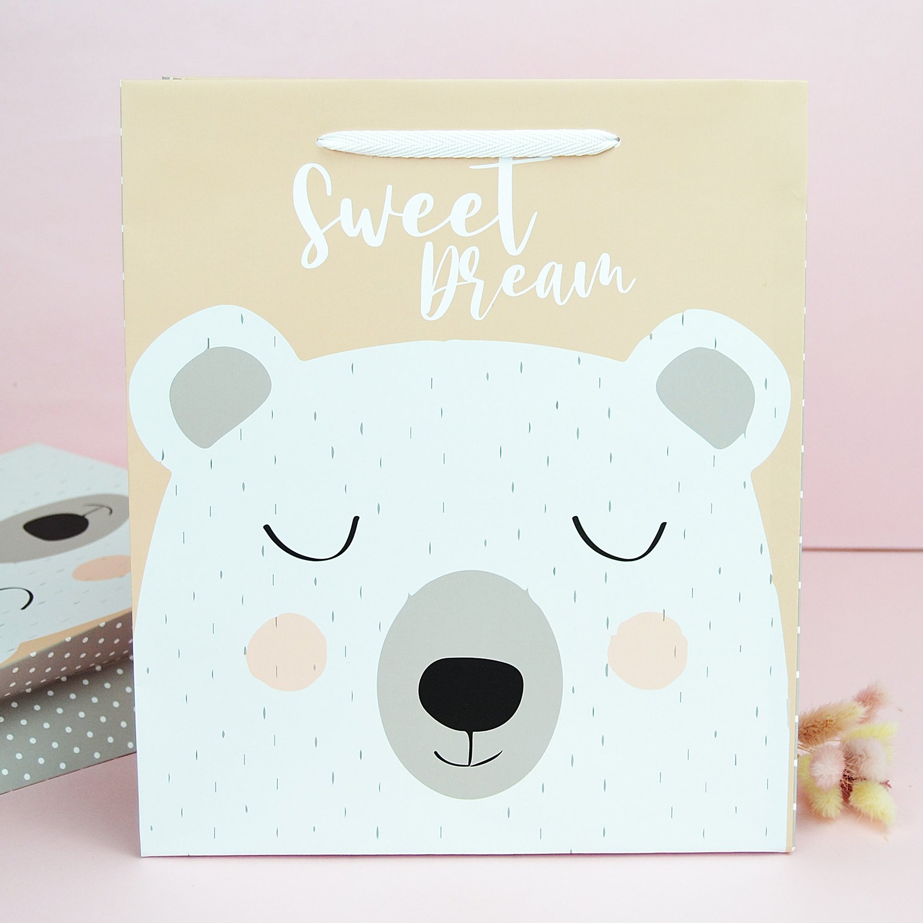 Пакет подарунковий, розмір М, ламінований - " Sweet Dream" ведмедик