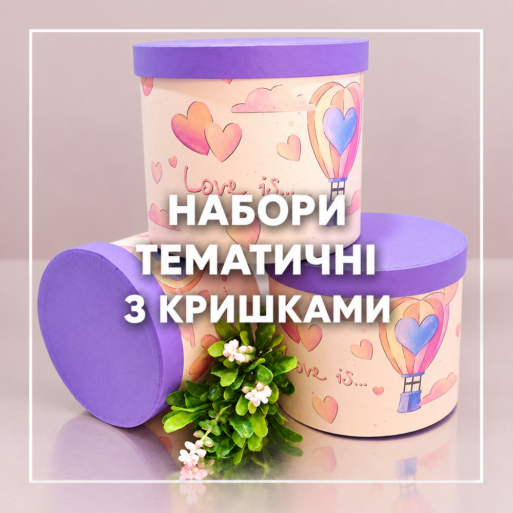 Тематичні набори шляпних коробок з кришками
