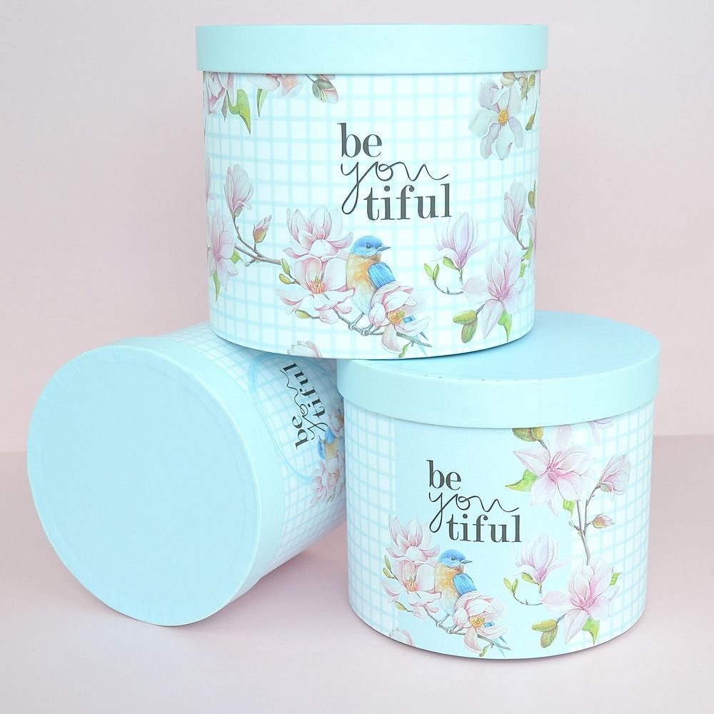Набір шляпних коробок з кришками, 3 шт. &mdash; &laquo;be-you-tiful&raquo;