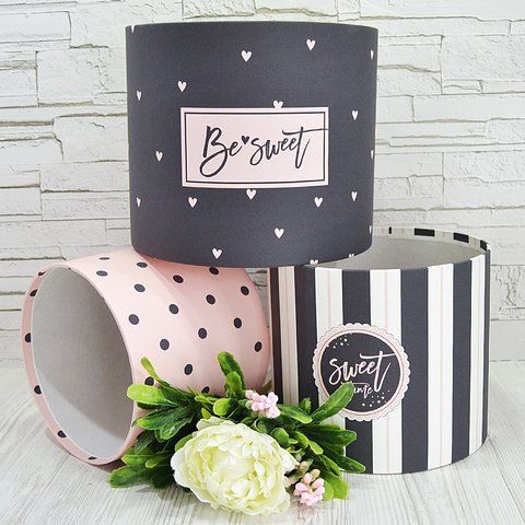 Набір шляпних коробок, без кришок, "Be sweet"