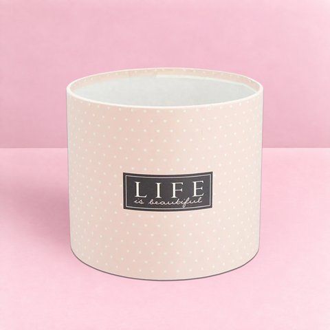 Шляпна коробка, D20 см &mdash; &laquo;life is beautiful&raquo;