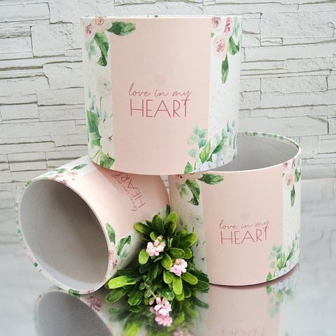 Набір шляпних коробок, без кришок, "Love in my hearts"