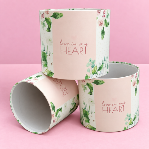 Набір шляпних коробок без кришок, 3 шт. &mdash; &laquo;Love in my hearts&raquo;