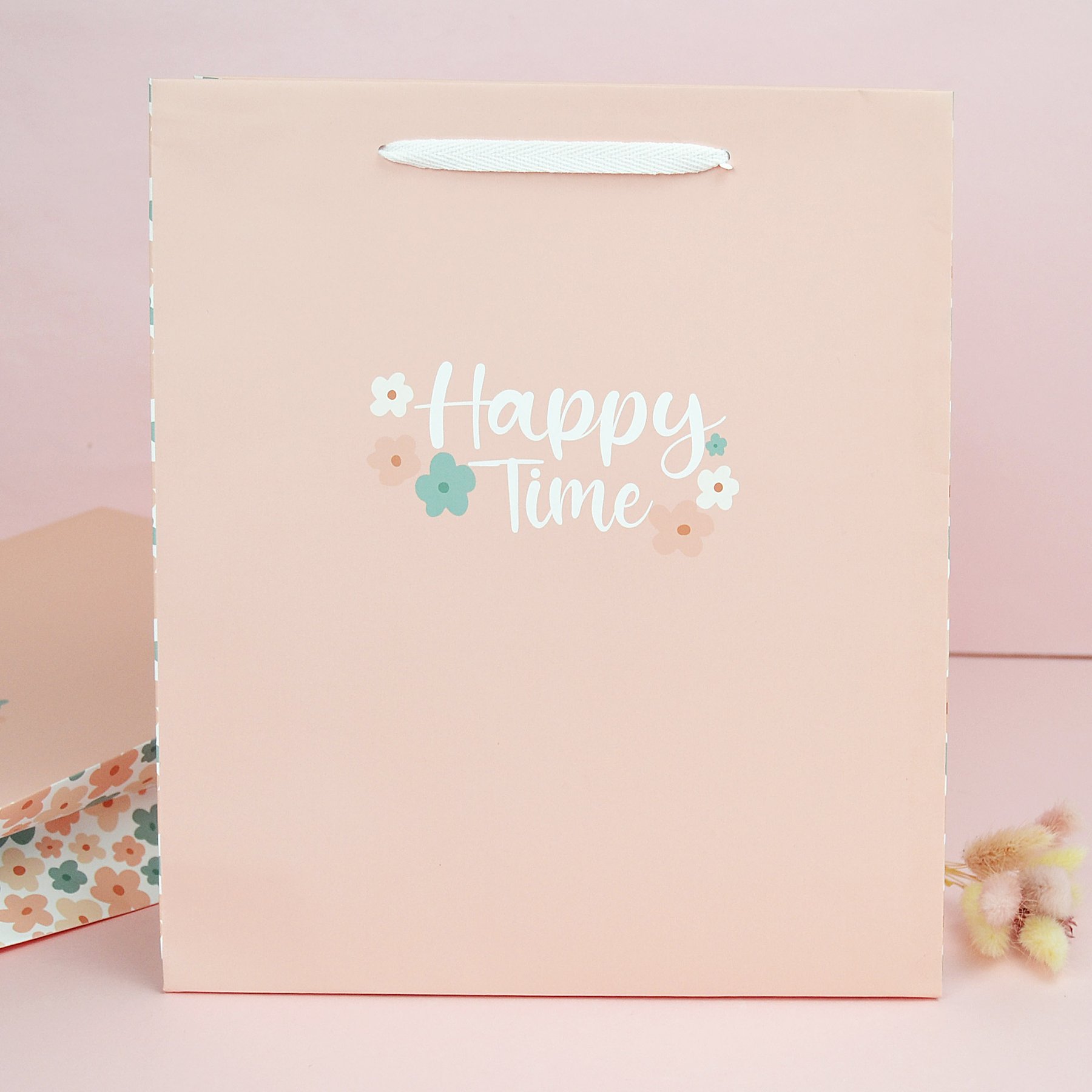 Пакет подарунковий, розмір М, ламінований - "Happy Time"