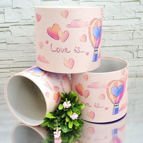 Набір шляпних коробок, без кришок, "Love is"