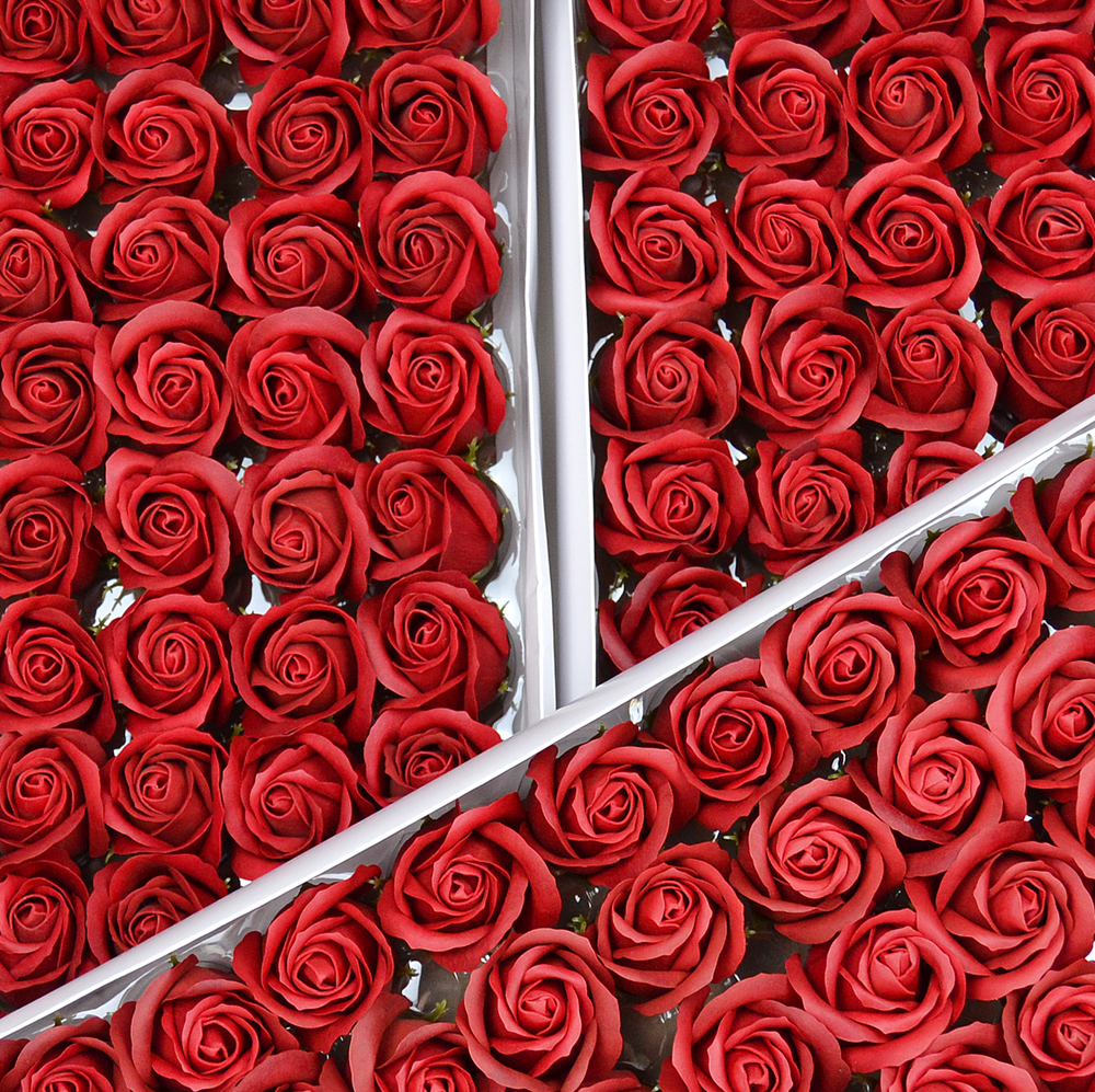Набір мильних троянд - А_12 темно червоний