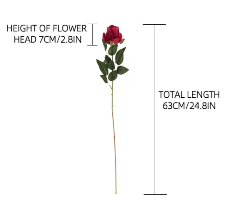 Троянда, нерозкритий бутон 63 см - червона