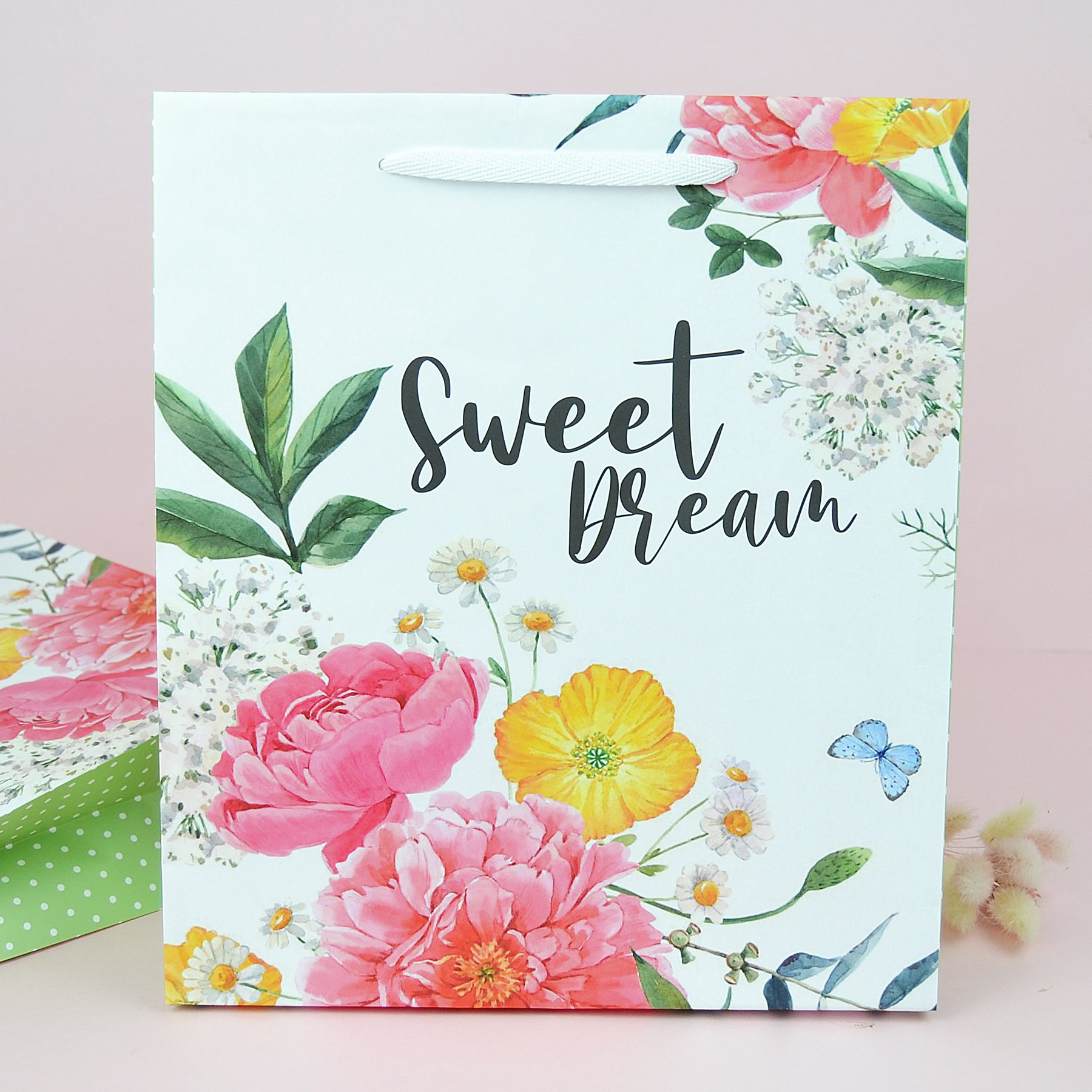 Пакет подарунковий, розмір М, ламінований - "Sweet Dream" квіти