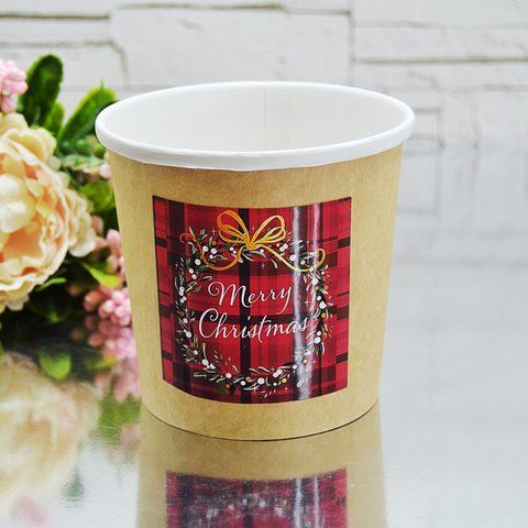Стакан для квітів, розмір S, новорічний - "Merry Christmas - 3"