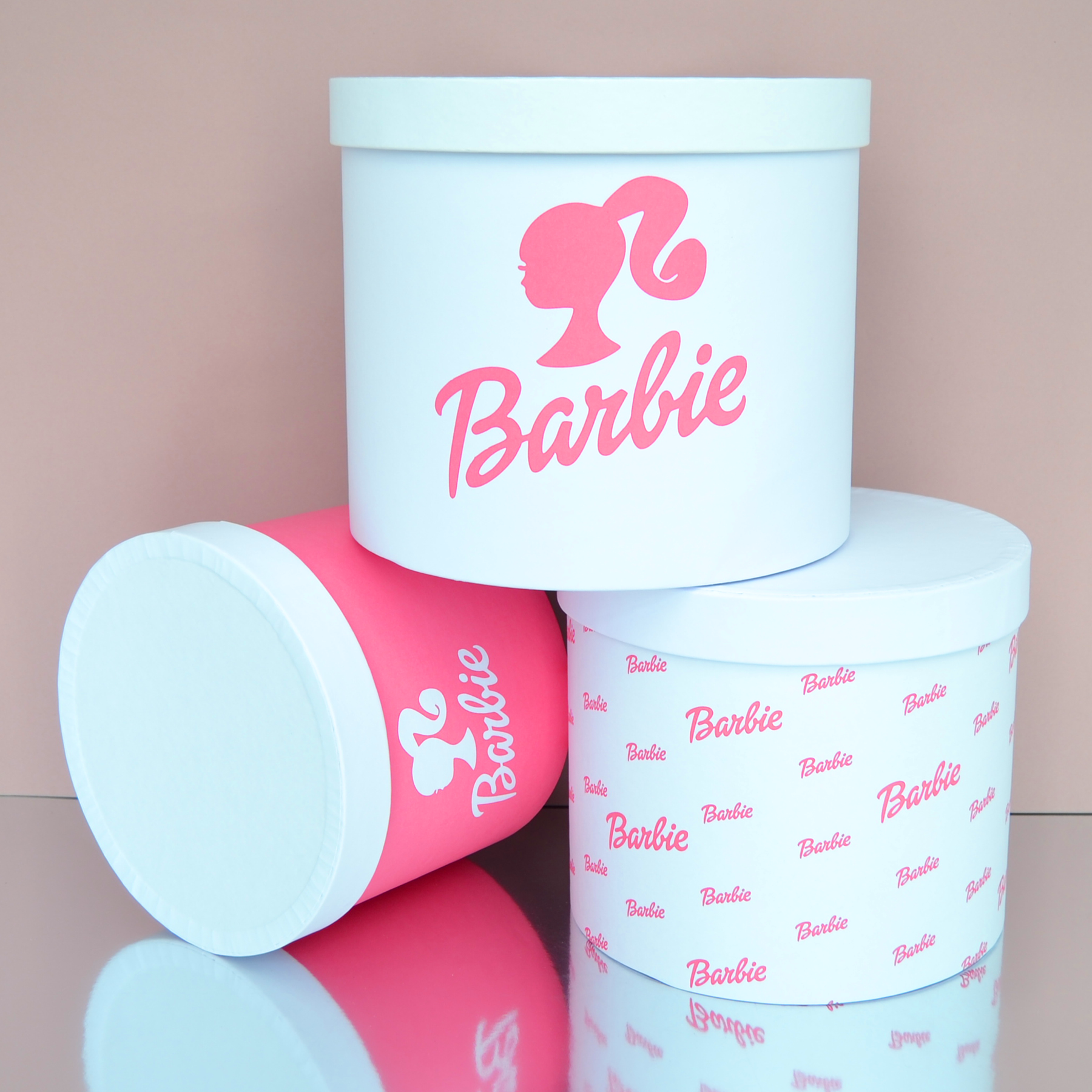Набір шляпних коробок з кришками - "Barbie girl"