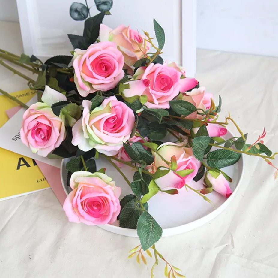 Гілка троянд 87 см - рожева