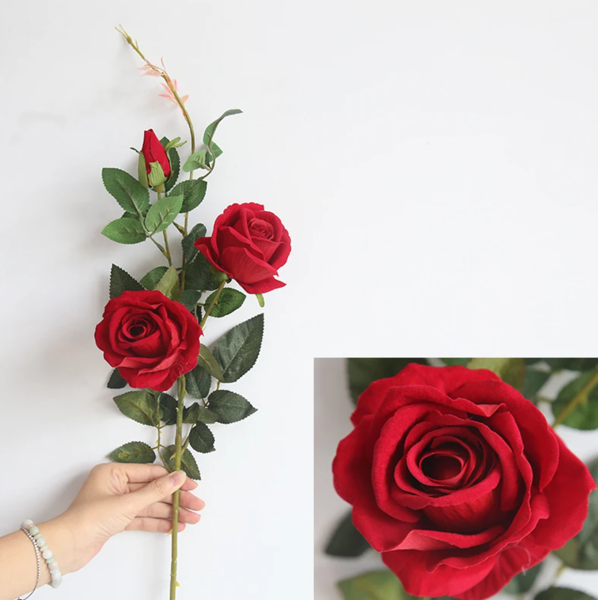 Гілка троянд 87 см - червона