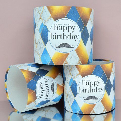 Набір шляпних коробок, без кришок "Wishing you a very HB"