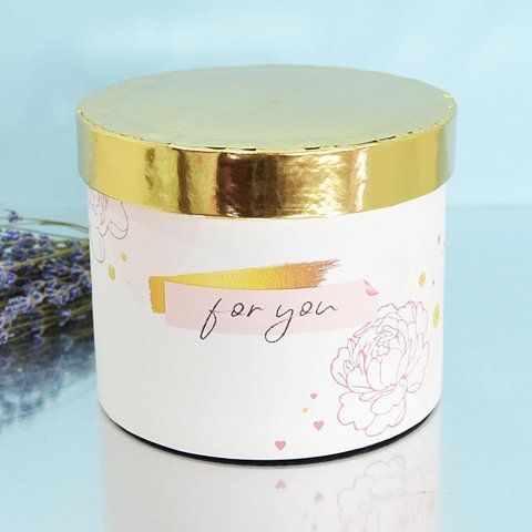 Шляпна коробка D14 , з кришкою - "for you" золото