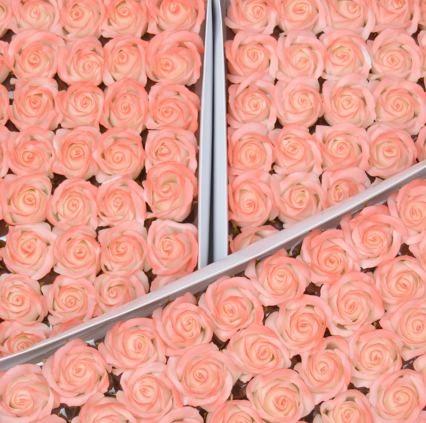 Набір мильних троянд - SPRAY-4 персик/айворі