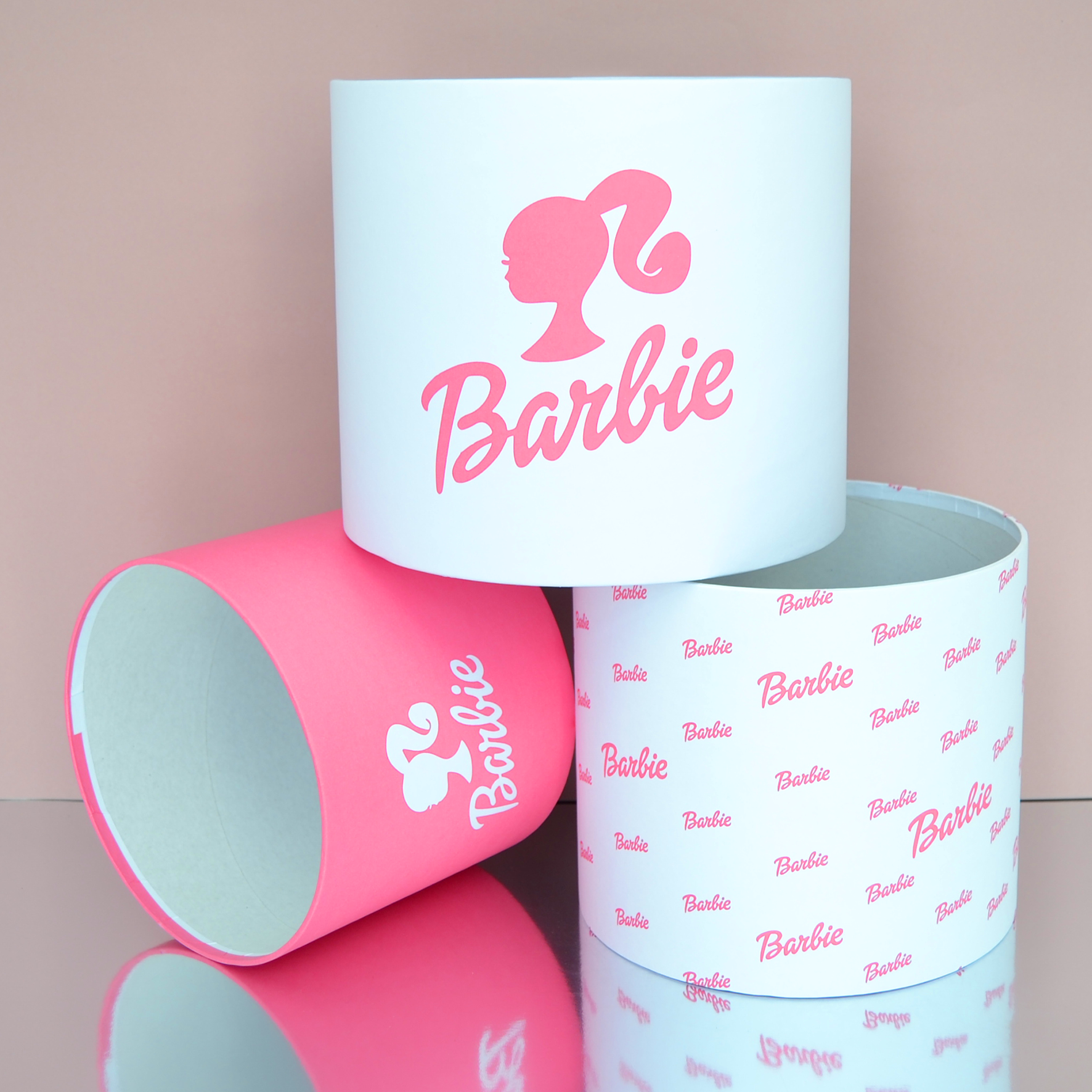 Набір шляпних коробок, без кришок - "Barbie girl"